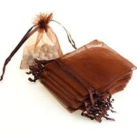 AKStore 100PCS 4x6" (10x15cm) Drawstring Organza Jewelry Favor Pouches Wedding Party Festival Gift Bags Candy Bags (Brown)