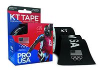 KT TAPE PRO Synthetic Kinesiology Sports Tape, Water Resistant and Breathable, 20 Precut 10 Inch Strips, Team USA Olympic Edition, Black (Packaging may vary)