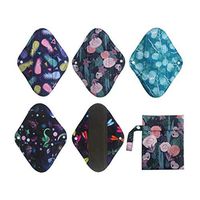 5PC Charcoal Bamboo Cloth Menstrual Pads (L-Group)