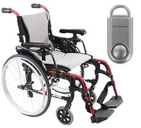 Karman S-Ergo 305 Ultra Lightweight Ergonomic Wheelchair | Adjustable Seat Height | Seat Size 16" X 17" | Frame Color Rose Red & Free 130 dB Silver Safety Alarm!