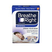 Breathe Right Nasal Strips to Stop Snoring, Drug-Free, Original Tan Large, 30 count, 2 Packages