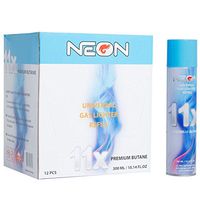 Neon 12 Cans of 11x Ultra Refined Butane Fuel Lighter Refill Gas
