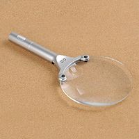 ANHPI High-end Frameless Illuminated Handheld Magnifier HD Reading Magnifier Large Lens (3X/6X),Silver-130270mm