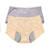 Women Menstrual Period Leakproof Panties,Incontinence Panty XXS-4XL/11 (US Size L/7, Gray Apricot)