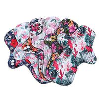 7pc Cloth Pads Set Including 6PC Heavy Flow Bamboo Charcoal Menstrual Cloth Pads Sanitary Pads Mama Pads + 1PC Mini Wet Bag