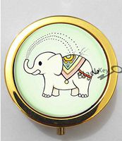 BlackKey Elephant Animal 3-Compartment Decorative Pocket Gift Box Case Organizer for Pill, Color 2 -429
