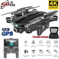 DishyKooker S167 GPS Drone with Camera 5G RC Quadcopter Drone 4K WiFi FPV Foldable Off-Point Flying Gesture Photos Video Helicopter Toy 2.4G 720P 1 Battery Quadcopter Drone RC Drones for Kids