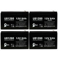 4 Pack Replacement for ADI Security 899953 Battery - Replacement UB1280 Universal Sealed Lead Acid Battery (12V, 8Ah, 8000mAh, F1 Terminal, AGM, SLA) - Includes 8 F1 to F2 Terminal Adapters