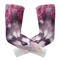 LEVEIS Raccoon Arm Sleeves UV Protection for Men Women Sunblock Protective Gloves Running Golf Cycling Driving Long Arm Cover 1 Pair