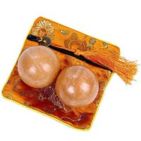 2" Natural Marble Baoding Balls,Chinese Massage Health Balls for Hand Exercise Therapy and Stress Relief(Orange)