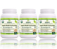 Herbal Secrets USDA Certified Organic Psyllium Husk 16 Oz - Vegan, Dairy Free, GMO Free, Gluten Free, no Sugar, (Pack of 3)