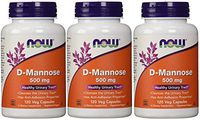 Now Foods D-mannose Healthy Urinary Tract 500 Mg 120 Veg Capsules (Pack of 3)
