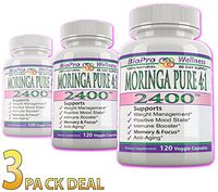 360ct Moringa Oleifera 4:1 Extract Focus Brain Mood Weight Management Memory Max Strength Pure 2400mg Whole Super Food Plus Immune Boost Anti Aging Diet Supplement Senior Organic Tree Leaf Powder Pill