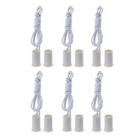 6Sets NC Door Window Magnetic Reed Switch Sensor Mount Wired Recessed Alarm Security System Normally Close White