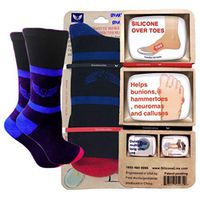 GUARDIANGEL Diabetic Socks, Silicone Gel over toes with Tea tree oil to Stop Fungi nail & Cushion Bunion, Neuroma, Toes, Copper compression, Cotton, By Podiatrist, Fit Men size 8-16