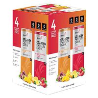 Reneva Collagen Protein Drink - Contains Collagen Peptides, Vitamins, Minerals, and No Sugar or Carbohydrates (4 Pack, Variety)