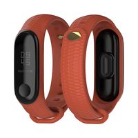 Mijobs Compatible Xiaomi Mi Band 3, Soft Silicone Replacement Bands Breathable Soft Strap Bracelet Accessories Compatible Xiaomi Mi Band 4 Smart Watch Bracelet Wristband with Clasp (Orange)