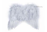 Natural Feather Angel Butterfly Wings, Newborn, Baby, Photo prop- Color: Silver