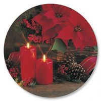 Floral Christmas Envelope Seals - Set of 144 1-1/2" diameter Self-Adhesive, Flat-Sheet holiday sticker Seals