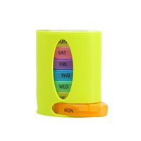 BESTOMZ Portable 7 Day Pill Organizer Detachable Tablet Pill Storage Case (Green)