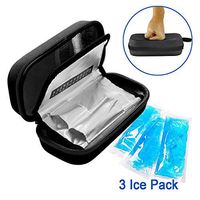 YOUSHARES Insulin Cooler Travel Case - Handy Medication Insulated Diabetic Carrying Cooling Bag for Insulin Pen, Glucose Meter and Diabetic Supplies with 3 Cooler Ice Pack (Black)
