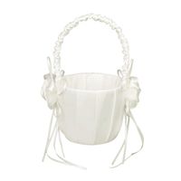 CDKJ Bud Decorated Wedding Flower Girl Basket Ivory