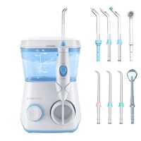 Water Flosser, TUREWELL Dental Water Flosser 10 Adjustable Pressure Settings Electric Dental Countertop Oral Irrigator for Teeth, 8 Replaceable Jet Tips for Whole Families