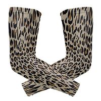 ZZKKO Leopard Print Cooling Arm Sleeves Cover Uv Sun Protection for Men Women Running Golf Cycling Arm Warmer Sleeves 1 Pair