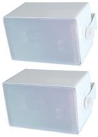 SPECO DMS3PW 50W Weatherproof 3-Way speaker s White Pair