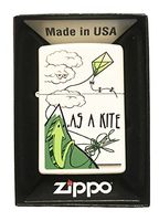 Zippo Custom Weed Marijuana Pot Leaf Lighter -"High As A Kite" White Matte - Gifts for Him, for Her, for Boys, for Girls, for Husband, for Wife, for Them, for Men, for Women, for Kids