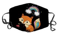 Dust Face Mask for Dust Mouth Mask Anti-Dust Mask Adjustable Earloop Face Mask (Funny Cute Rainbow Fox)