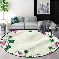 RUGSMAT Nature Luxury Round Area Rugs,Grape Vines Fruit Garden for Home Decor Bedroom Kitchen Etc Diameter-35