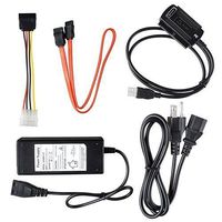 Generic SATA/PATA/IDE Drive to USB 2.0 Adapter Converter Cable for 2.5/3.5 Inch Hard Drive/5 inch Optical Drive with External AC Power Adapter