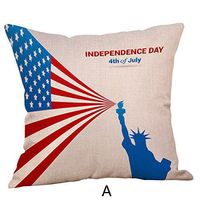 chuxin huang_pillow case Happy American Independence Day Lover Cotton Linen Decorative Throw Pillow Cover Cushion 45x45cm