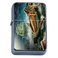 Mermaid Flip Top Oil Lighter D8 Aquatic Creature Fantasy Folklore