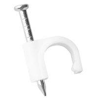 Mouyor Cable Clips 10.0mm Cable Tacks with Steel Nail 200pcs White
