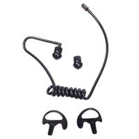 Lsgoodcare Replacement Acoustic Tube with Earbud Compatible for Motorola Kenwood Midland Two Way Radio Replacement Coil Tube Black +2 Way Radio Open Ear Insert Earmold Ear Bud Ear Piece Medium Black