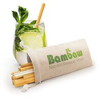 Reusable Bamboo Drinking Straws | BPA free | Ecological Alternative to Plastic straws | Strong & Durable Bamboo multi-usage straw | 12 Straws | 5.5 Inch | Bambaw