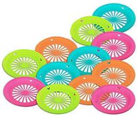 12ct Orange, Blue, Pink, Green Reusable Plastic Paper Plate Holder for 9" Plates, Bright Summer Fun Colors for Picnic, BBQ, Parties, Camping (12, Green, Pink, Blue & Orange)