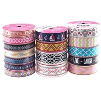 Assorted Grosgrain Printed Ribbon, 3-Yard, 16 Rolls