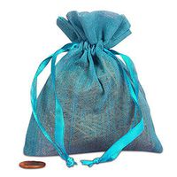 Blue Cotton Muslin Bags 6" X 9" | Quantity: 12