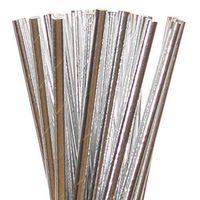 Biodegradable Paper Straws Silver Foil Solid (100)