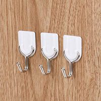 Elevin(TM) 6PCS Strong Adhesive Hook Wall Door Sticky Hanger Holder Kitchen Bathroom White