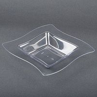 Fineline Settings 10-Piece Wavetrends Square-Wave China-Like Bowl, 12-Ounce, Clear