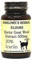 Horny Goat Weed Extract - 20% Icariin - 60 500mg Vegicaps - Stearate Free, Bottled in Glass! Free Shipping on Orders Over $49!