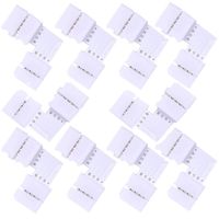 4 Pin 10mm 5050 L-Shape LED RGB Light Strip Connectors, 90 Degree Corner Solderless Adapter Connectors, 12V 72W Fireproof 4Pin Conductor Clips for 5050 SMD RGB Multi-Color LED Light Strips (10 Pcs)