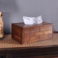 GAOJIAN Retro Nostalgic Home Teak Stitching Lattice Tissue Box Office Incorporated Pumping Cartons