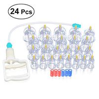 SUPVOX Chinese Biomagnetic Cupping Therapy Set Vacuum Suction Cupping Acupressure Therapy Tool for Body Relax 24Pcs