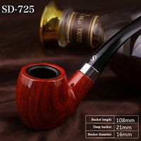 Handmade Smoking pipe,Wood Tobacco smoking pipe,Small shiny tobacco pipe Bag Gift box Bent Smooth-SD-725