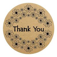 Gechtas 2" Round Kraft Thank You Stickers, Circle Labels for Wedding Shower Birthday Event Party, Company Giveaway (2 inch, 250 Pieces)